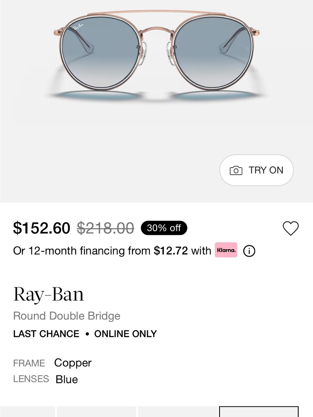 Ray-Ban Gold Frame Sunglasses with Blue Gradient Lenses - Picture 2 of 7